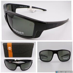 Timberland Polarized Rubber Grip Rectangle Wraparound Shades, Summer Spring 9218